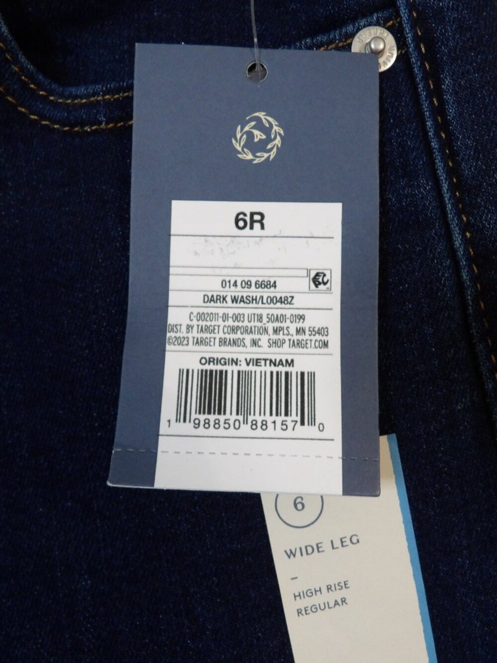 NWT Women's Universal Thread Size 6R Everyday Wide Leg Slim Fit Blue Jeans - Picture 4 of 6